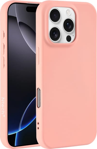 Hoesje Geschikt voor iPhone 16 Pro – Zacht siliconen liquid backcover – Licht Roze