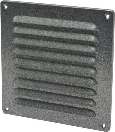 IVC Air muurrooster aluminium | antiek zilver | 19.5 x 19.5 cm | met horrengaas | luchtdoorlaat 63 cm²