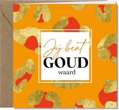 Tallies Cards Wenskaarten - jij bent GOUD Vaderdag Moederdag Bedankt - collectie WILDcards - 4 kaarten met envelop - duurzaam