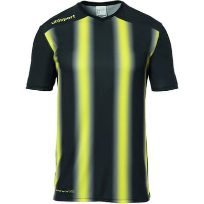 Uhlsport Stripe 2.0 Shirt Korte Mouw Kinderen - Zwart / Geel | Maat: 164