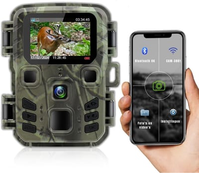 RONN® Wildcamera met nachtzicht en WIFI - ‎Gecamoufleerd - Groen - ‎10cm x 9cm x 4cm