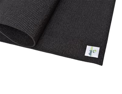 Ecoyogi Classic PVC Yogamat XL Zwart – Extra Lang (200x61 cm) – 6 mm Dikte voor Optimale Demping – Comfortabel & Slijtvast - Inclusief Draagriem – Ideaal voor Beginners – Extra Dikke Yoga Mat - Geschikt als Sport mat, Fitness mat en Pilates mat