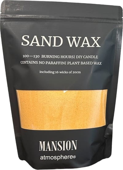 MANSION ATMOSPHERE Sand Wax Geel 500 gr - inclusief 8 lonten