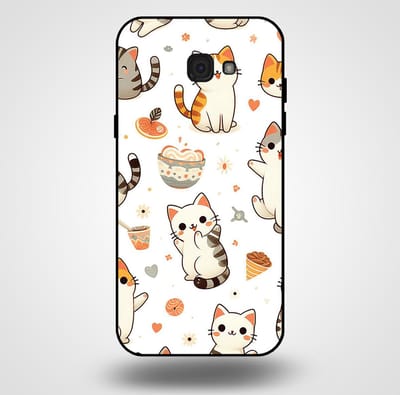 Smartphonica Telefoonhoesje voor Samsung Galaxy A7 2017 met katten opdruk - TPU backcover case katten design geschikt voor Samsung Galaxy A7 2017