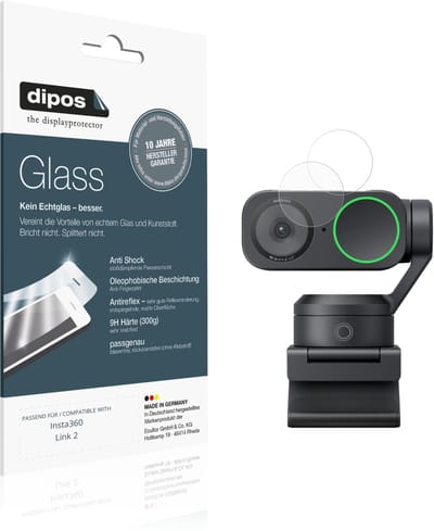 dipos – 2x Matte Pantserfolie geschikt voor Insta360 Link 2 | 9H Screenprotector