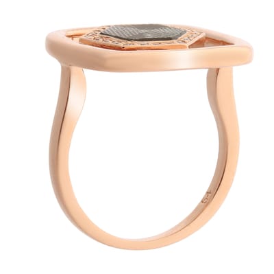 Orphelia ZR-7372/50 - Ring Zeshoek - Zilver 925 Rosékleurig - Parelmoer / Zirkonia - Maat 50
