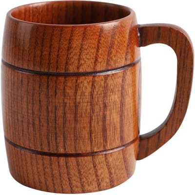 320ml Grote Houten Bierpul Beste Houten Beker Houten Tankard Bierpul Theekop Vat Voor Mannen Vrouwen Koffiemok Cadeau brown