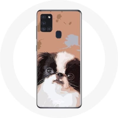 Samsung Galaxy A21S hoesje Japanse spaniël Zwart-wit hondenras