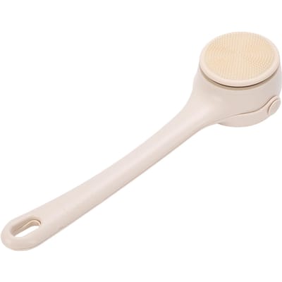 Brosse Corporelle Électrique 4 en 1 2 Vitesses Rechargeable Automatique Double Poignée Nettoyeur de Dos pour Exfoliation Douche white