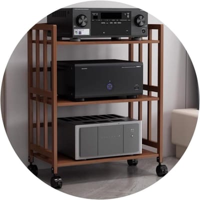 Bamboe Audiorek - Mediastandaard Apparatuurrek - Audioapparatuur Opbergen - Schokabsorberende Spijkers - 60 cm - Niet gespecificeerd