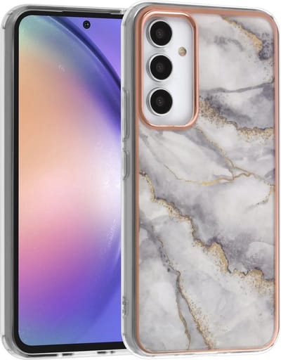TPU Back Cover hoesje - Marble Wit - Geschikt voor: Samsung Galaxy A54