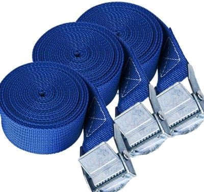Ratelbanden - Spanbanden Cargo - Goederen Vastzetten - Zinklegering Gesp - 3 stuks 1m - Blauw