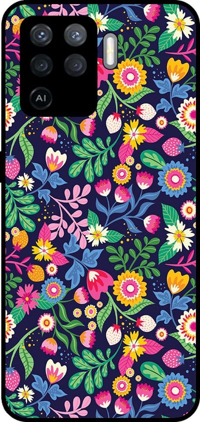 Smartphonica Telefoonhoesje Geschikt voor Oppo A94 4G / Reno5 Lite met bloemen opdruk - TPU backcover case flower design geschikt voor Oppo A94 4G;Oppo Reno5 Lite