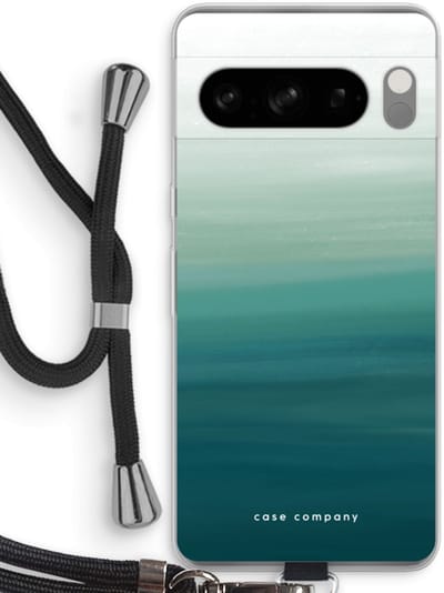 Case Company® - Hoesje met koord geschikt voor Google Pixel 8 Pro hoesje met Koord - Ocean - Telefoonhoesje met Zwart Koord - Bescherming aan alle Kanten en Over de Schermrand