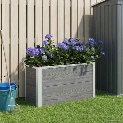 vidaXL Verhoogde plantenbak Grijs 75 x 30 x 42 cm WPC en Aluminium