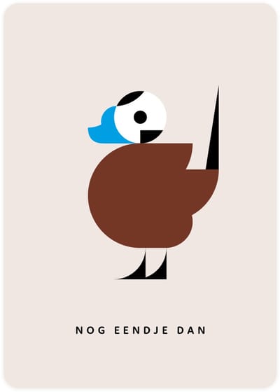 Nog eendje dan - 4x leuke verjaardagskaarten om te versturen - kaartenset - kaart met Witkopeend - vier kaarten met vogels
