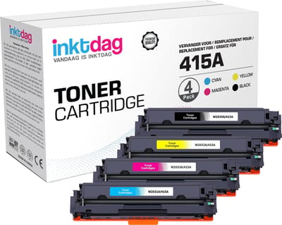 Inktdag huismerk toner cartridge voor HP 415a (met chip) toner cartridge (HP W2030A, W2031A, W2032A, W2033A) voor HP Color Laserjet Pro M454dn M454dw MFP M479dw M479fdn M479fdw