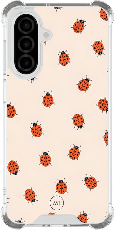 Hoesje (shockproof) geschikt voor Samsung Galaxy A26 - Lieveheerstbeestjes - Extra sterke case - TPU/polycarbonaat - Print - Beige, Transparant