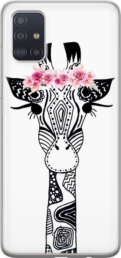 Casimoda® hoesje - Geschikt voor Samsung A51 - Giraffe - Backcover - Siliconen/TPU - Wit