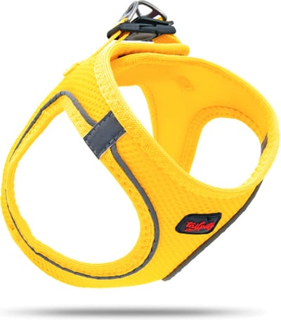 Tailpetz - Air-Mesh Harness - Hondenharnas - Hondentuig - Hondentuigje Kleine Hond - Y Tuig Hond - Harnas Hond - Anti Trek Tuig Hond - Reflecterend - Maat 3XS - Yellow