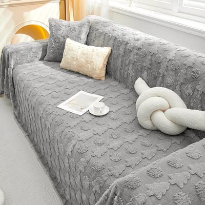 Nieuw Konijn Pluche Bankkussen Eenvoudig Modern Winter Antislip Warm High-End Leren Bankhoes Hoes Handdoek 180*130cm