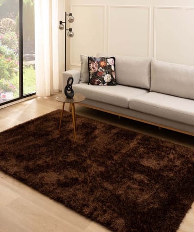 Velvet vloerkleed - Posh donkerbruin 200x300