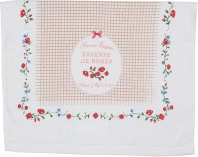 Clayre & Eef Gastendoekje 40x66 cm Wit Groen Katoen Rozen
