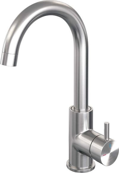 Brauer Brushed - Edition Wastafelmengkraan opbouw - hoog - draaibaar - ronde uitloop - model b - PVD - geborsteld RVS