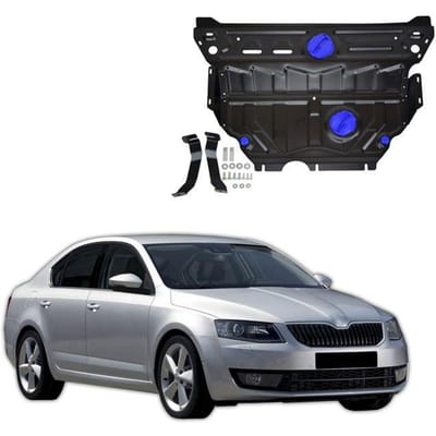 J&;J AUTOMOTIVE | Stalen Motorbeschermer Voor Skoda Octavia A7 vanaf 2013 zwart