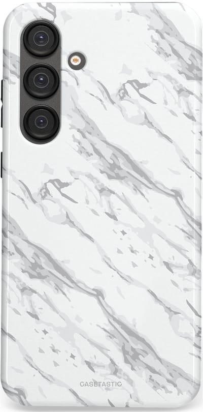 Casetastic hoesje geschikt voor Samsung Galaxy S25 Plus - Dubbellaagse bescherming - Arctisch Marmer - Fashion Case - Wit Lichtgrijs