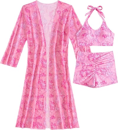Bovista Bikini Set Dames - Strandjurk - Volwassenen - Strandtuniek - Blouse - Roze - Maat S