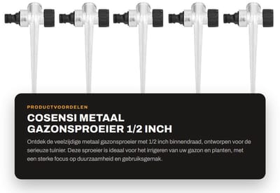 Dailygoods- Gazonsproeier Hoogwaardige Metaal - 1/2 Inch Binnendraad - Roestvrij en Corrosiebestendig - Eenvoudig te Gebruiken - Duurzaam en Robuust - Irrigatiesproeier