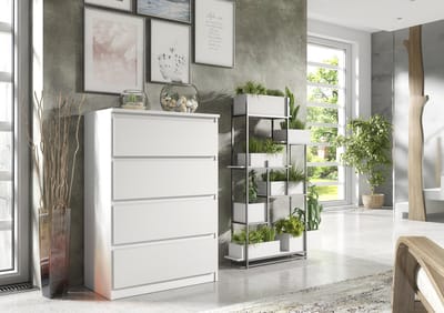 Pro-meubels - Ladekast Ribera - 70cm - Wit - 4 lades - Opbergkast - Commode
