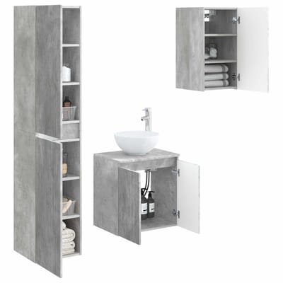 vidaXL - Badkamermeubel - Set - 3 - st - Betongrijs - 33 - x - 34,5 - x - 160 - cm