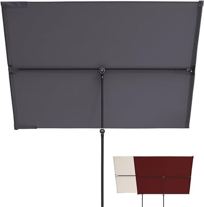 Balkonparasol Rechthoekig Verstelbaar – Zonwering & Privacy Scherm met UV 50+ Bescherming, Kantelbaar en Draaibaar – Compacte Terrasparasol voor Balkon & Dakterras – Nicolehome