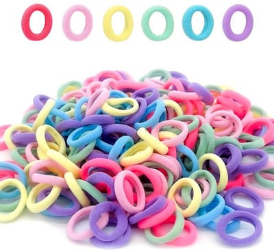 Katoen Haarelastiekjes niet-glijdend, haar veilig, duurzame elasticiteit - Macaron kleuren -Zachte Katoenen Elastiekjes voor Elk Haartype - Dagelijks gebruik, school, feesten, kinderfeestjes - - 100 Delen - -Ongeveer 2,5 cm (0,91 inch)