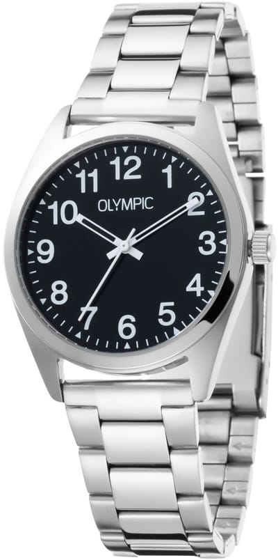 Olympic OL89HSS079 Marcel Heren Horloge - Mineraalglas - Staal - Zilverkleurig - 38 mm breed - Quartz - Vouw/Vlindersluiting - 5 ATM (douchen)