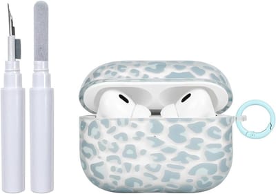Beschermhoes met Luipaardprint voor AirPods Pro & Pro 2 | Inclusief Reinigingsset en Sleutelhanger
