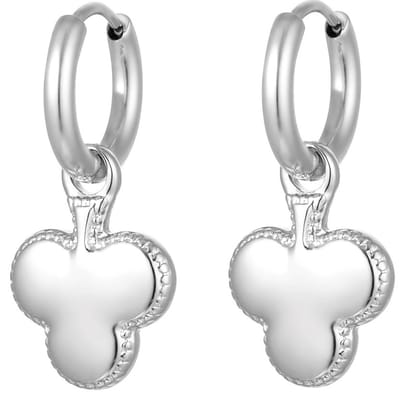 Joy Ibiza - Klaver oorbellen - klaver bedel oorringen - klap scharnier sluiting - ear party boho - bohemian style - stainless steel