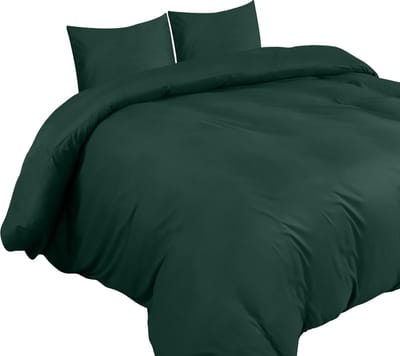 Famanu Dekbedovertrek Set - Zachte Microvezel Dekbedovertrek 240x220cm met Kussenslopen 65x65cm - Beddengoed Dekbedovertrek Set - Smaragd