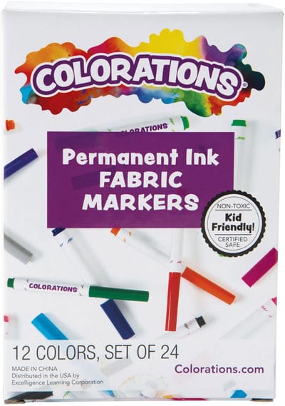 Colorations textielstiften set - permanente markers voor stoffen 12 kleuren.