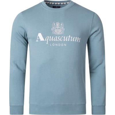 Aquascutum Active Big Logo Blauwe Sweatshirt