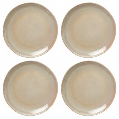 Cookinglife Dinerborden Serene Zand ø 28 cm - Aardewerk - 4 Stuks