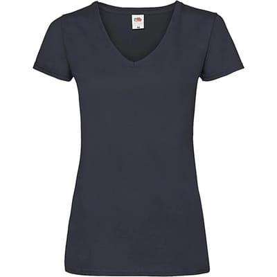 Dames-T-shirt met V-hals Fruit of the Loom Valueweight