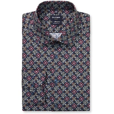 OLYMP Luxor Overhemd, Modern Fit, New Kent, Marineblauw