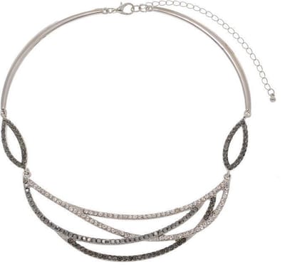 Behave - Statement ketting dames - Klassiek design - Steentjes - 41 cm