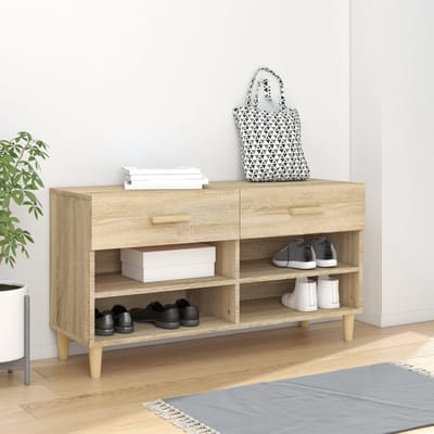 vidaXL - Schoenenkast - 102x35x55 - cm - bewerkt - hout - sonoma - eikenkleurig