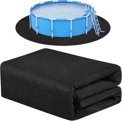 VHV - Zwembadmat - Grondzeil zwembad - Onderzeil zwembad - Ronde beschermmat - Opvouwbaar - UV-bestendig - Voor opzetzwembaden en jacuzzi - 300 cm - Zwart