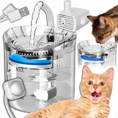 Automatische Drinkfontein voor Huisdieren – 2,5L – Met Bewegingssensor – Renew Force – Transparant