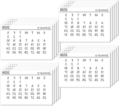 Mini Kalender - Afscheurkalender Bureaukalender - Scrapbooking Planning - Compact Ontwerp - 7 x 5 cm - Zwart Wit
